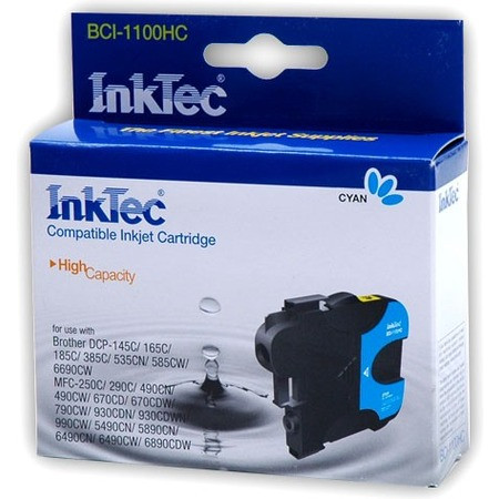 Картридж Brother LC1100C синий InkTec (DCP-145C/ 385C/ 585CW/ 6690CW, MFC-250C/ 290C/ 790CW/ 5490CN)
