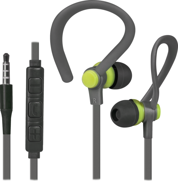 Наушники вкладыши вакуумные с микрофоном Defender OutFit W760 серый+желтый, 1.5м, для смартфонов