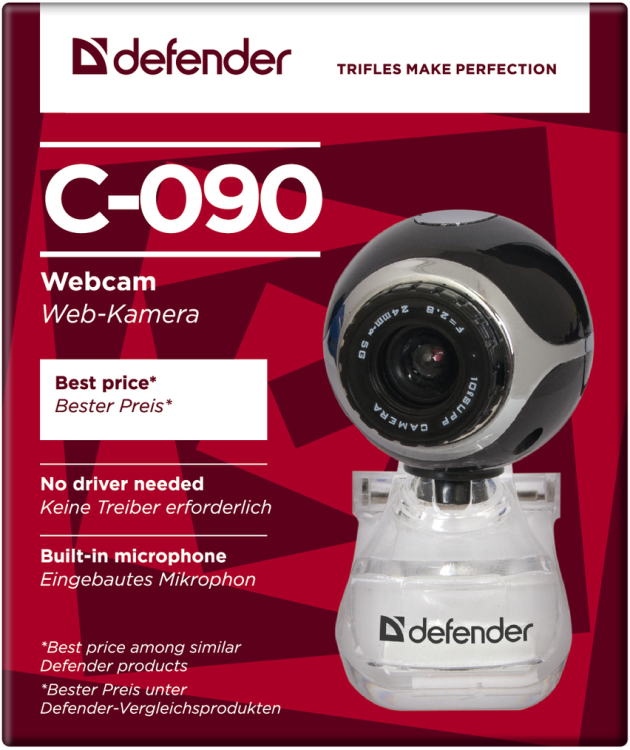 ВЕБ-КАМЕРА Defender C-090 микрофон 0,3Мп черная ВЕБ-КАМЕРА Defender C-090 микрофон 0,3Мп черная