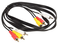 Кабель аудио/видео 3RCA(m)-3RCA(m) 5м VCOM