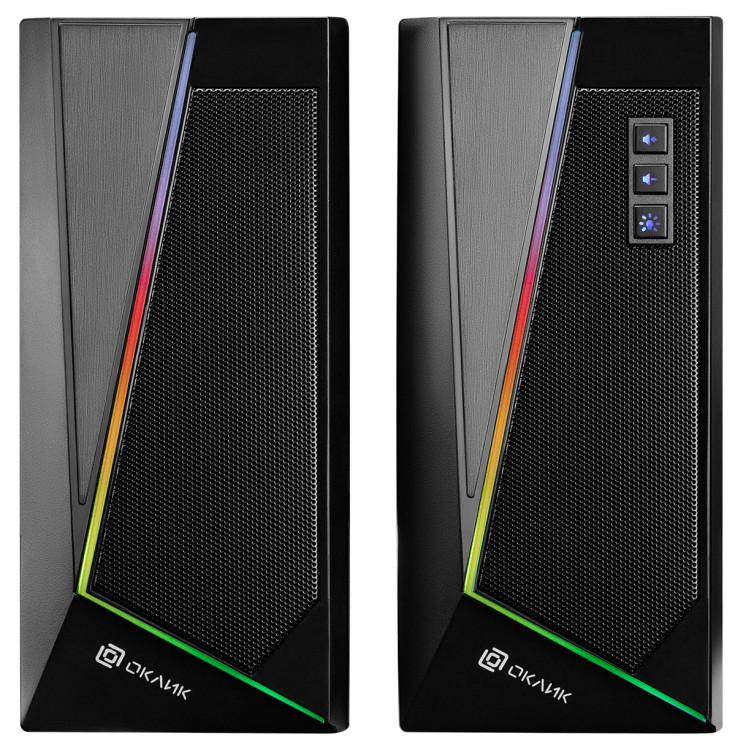 Колонки Stereo Oklick OK-125 черные 12Вт USB