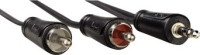 Кабель аудио 2xRCA-3.5мм Jack (m-m)  2м Hama H-30455, черный