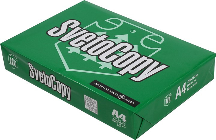 Бумага A4 офисная Svetocopy белизна ISO 93%, CIE 146%, 80г/м., 500л. Бумага A4 офисная Svetocopy белизна ISO 93%, CIE 146%, 80г/м., 500л.